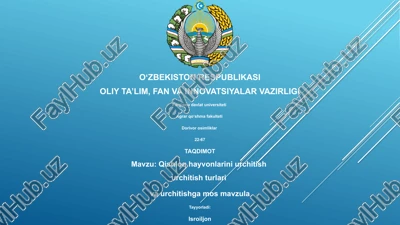 qishloq hayvonlarini urchitish — PPTX