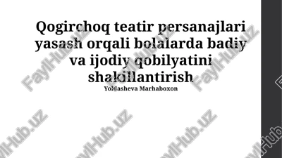 qo'g'irchoq teatri — PPTX