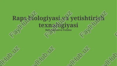 raps biologiyasi va yetishtirish texnalogiyasi — PPTX