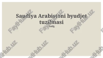 saudiya arabistoni byudjet tuzilmasi — PPTX