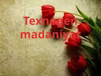 texnogen madaniyat — PPTX