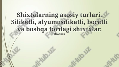 silikatli shixlar — PPTX