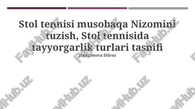 stol tennisi turniri qoidalari — PPTX