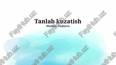 tanlab kuzatish — PPTX