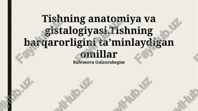 tishning anatomiya va gistalogiyasi — PPTX