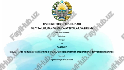 mikoorganizmlar preparatlarini tayyorlash texnikasi — PPTX