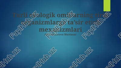 ekologik omillar va organizmlar — PPTX
