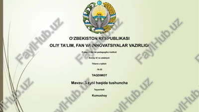 xayol haqida tushuncha — PPTX