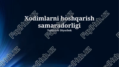 xodimlarni boshqarish samaradorligi — PPTX