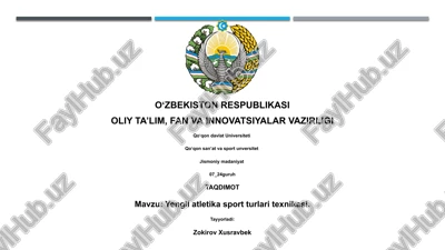 yengil atletika sport turlari texnikasi — PPTX