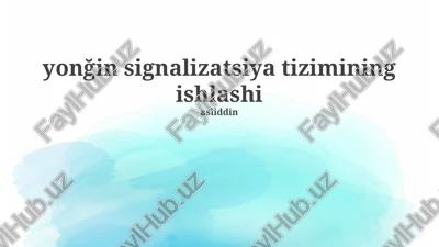 yong'in signalizatsiya tizimi — PPTX