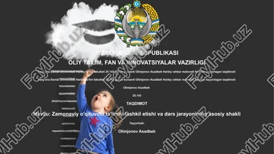 zamonaviy o'qituvchi ta'limni tashkil etishi va dars jarayonining asosiy shakli — PPTX