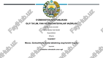 zardushtiylik dinida tabiatning ulugʻlanishi haqida — PPTX