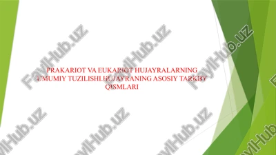 prakariot va eukariot hujayralarning umumiy tuzilishi.hujayraning asosiy tarkibiy qismlari — PPTX