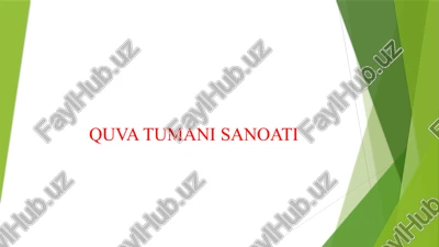 quva tumani sanoati — PPTX