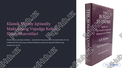 klassik siyosiy iqtisodiy maktab — PDF