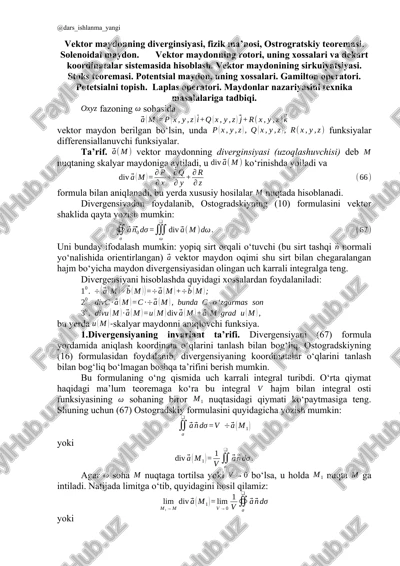 vektor maydonlar nazariyasi — DOCX