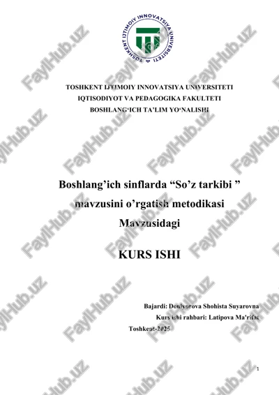 so’z tarkibi ” mavzusini o’rgatish metodikas — DOCX