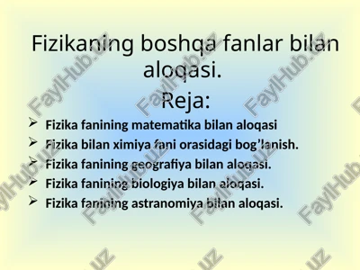 fizika fanining matematika bilan aloqasi — PPTX