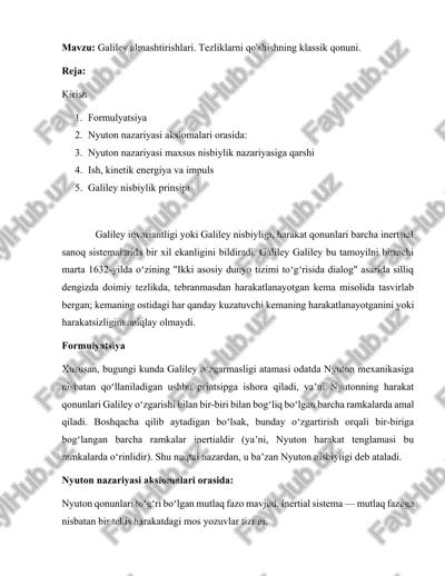 galiley almashtirishlari — DOCX