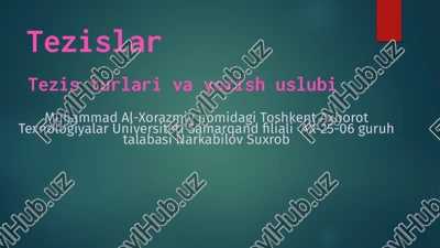tezislar — PPTX