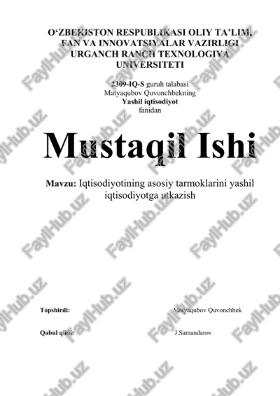 yashil iqtisodiyot — DOC