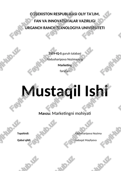 marketingni mohiyati — DOC