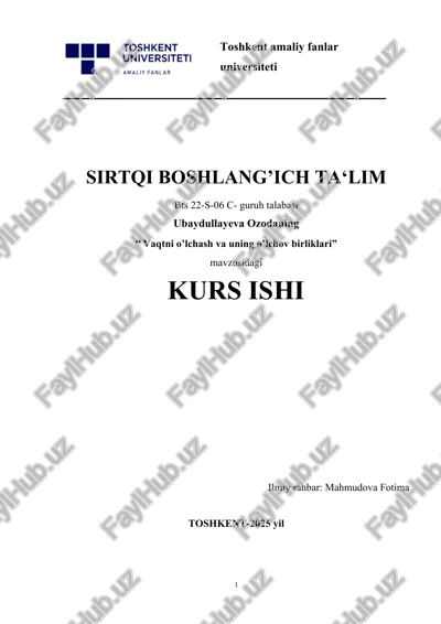 vaqtni o’lchash va uning o’lchov birliklari.d — DOCX