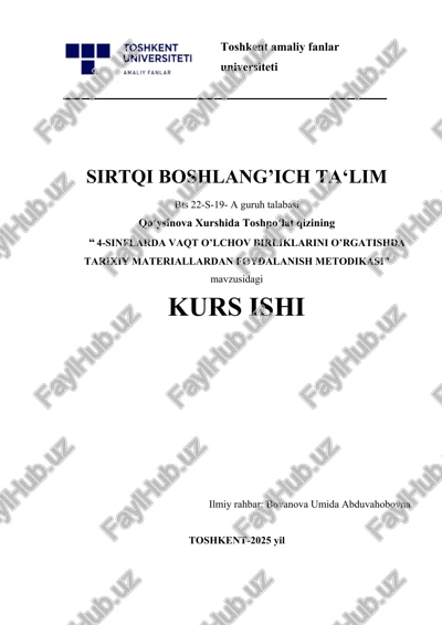 vaqtni oʻlchash va uning oʻlchov birliklari. — DOCX