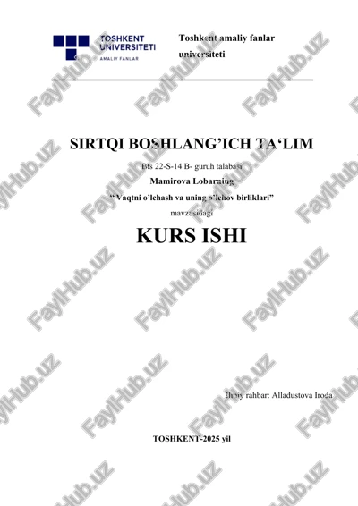 vaqtni oʻlchash va uning oʻlchov birliklari. — DOCX