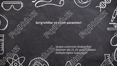 so'rg'ichlilar va odam parazitlari — PPTX