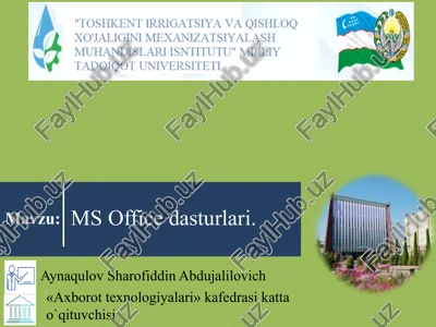 elektronjadval dasturlari — PPTX