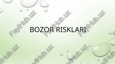 bozor risklari — PPTX