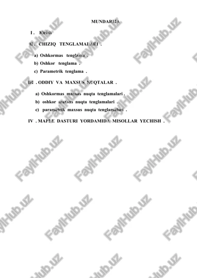 chiziq tenglamalari — DOCX