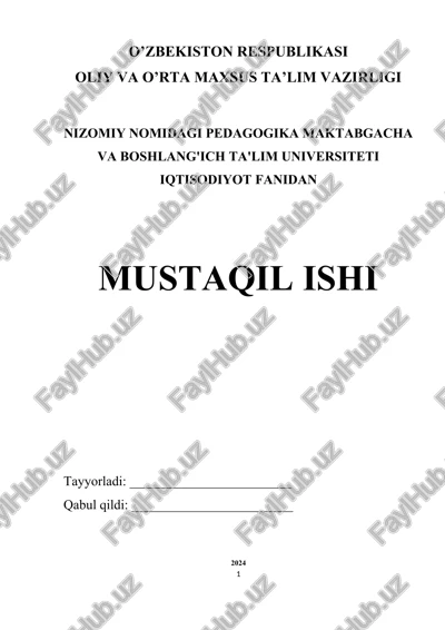 mehnat bozorini tartibga solish va boshqarish — DOCX