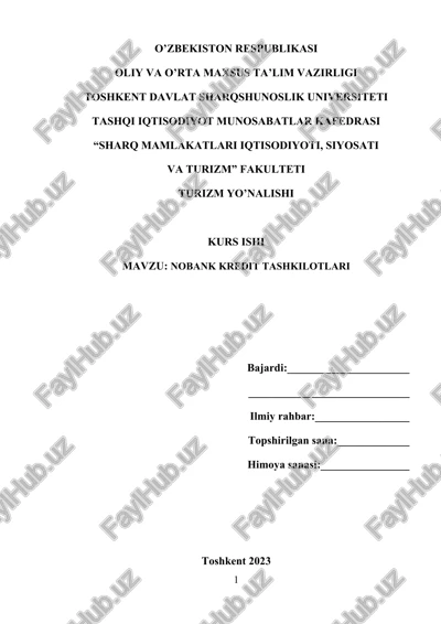 nobank kredit tashkilotlari — DOCX