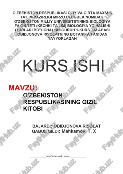 o’zbekiston respublikasining qizil kitobi — DOCX