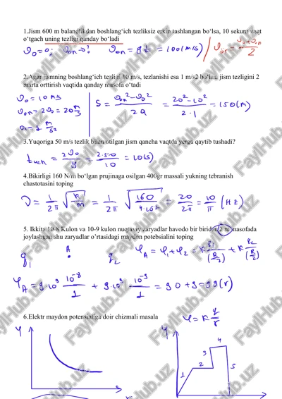elektr maydon potensialiga doir chizmali masala — PDF