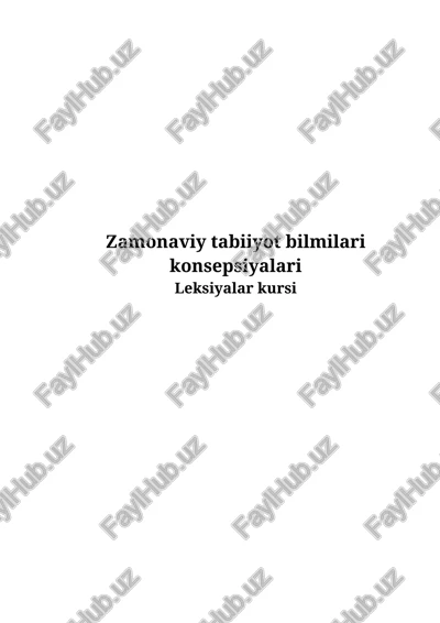 zamonaviy tabiiyot bilmilari konsepsiyalari — DOC