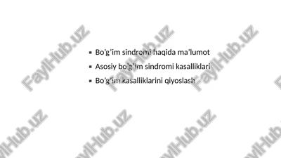 bo’g’im sindromi haqida ma’lumot — PPTX