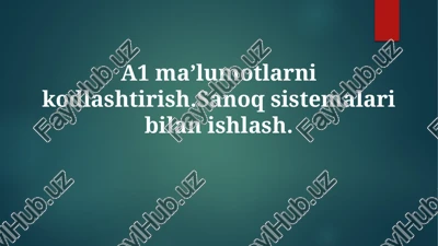 ma'lumotlarni kodlash — PPTX