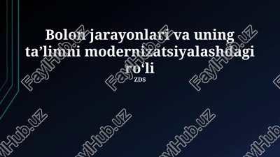 bolonya jarayonlari va uning taʼlimni modernizatsiyalashdagi roʻli — PPTX