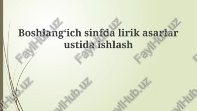 lirik asarlar bilan tanishtirish — PPTX