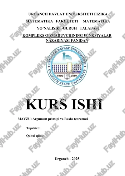 argument prinsipi va rushe teoremasi — DOCX
