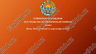 dinningmohiyativaungaberilgantaʼriflari — PPTX
