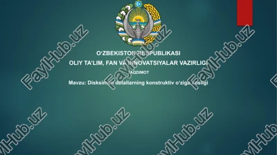 disksimon detallarning konstruktivoʻzigaxosligi — PPTX