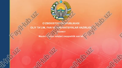 dunyo xalqlari orasida rangtasvir san'ati — PPTX