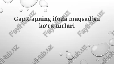 gap ning maqsadiga ko'ra turining xususiyatlari — PPTX