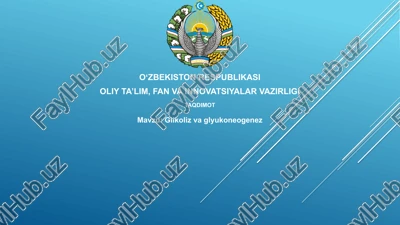 glikoliz va glyukoneogenez — PPTX