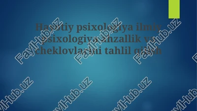hayot psixologiyasi — PPTX